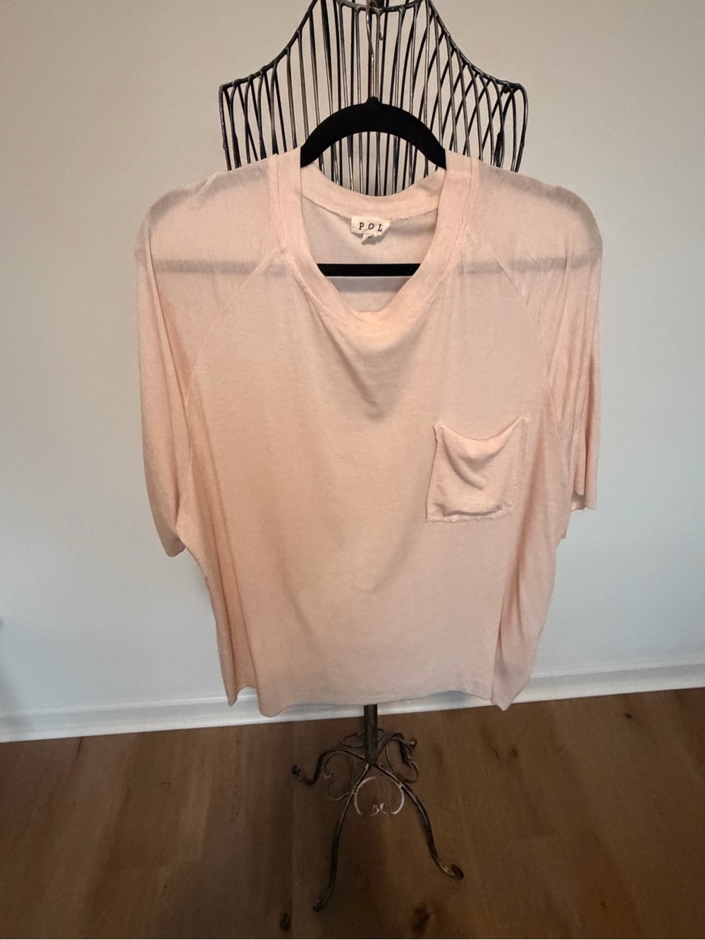 POL Pale Blush Short Sleeve Pocket Tee